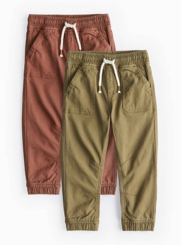 Green & Brown Woven Trousers 2 Pack 1-2 years